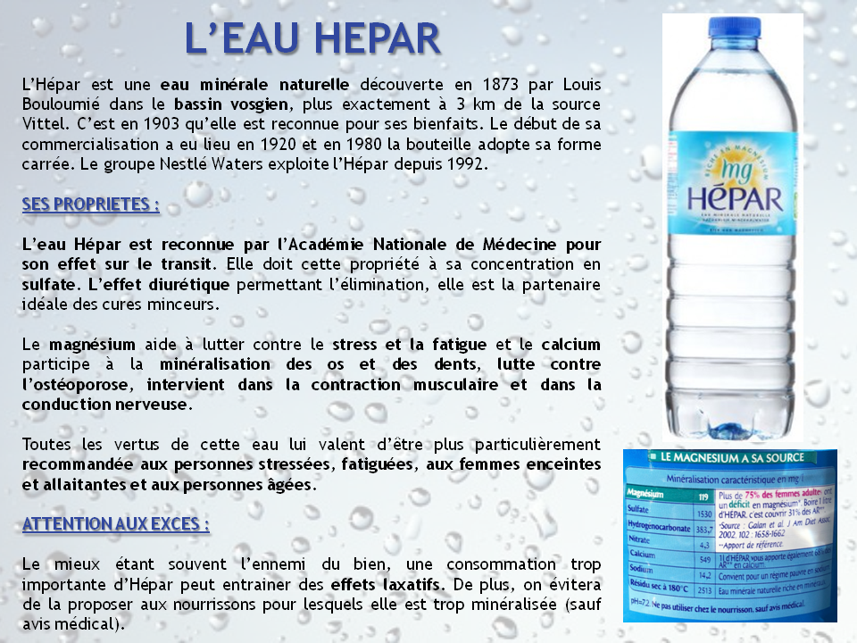 Tout savoir sur l’eau Hépar